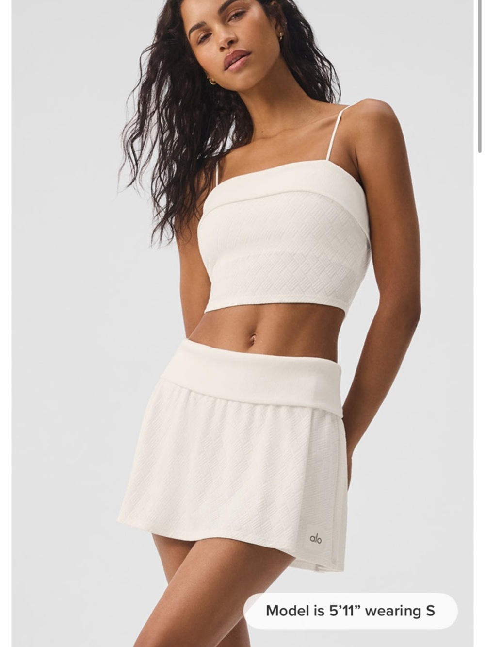 ALO Yoga White/Cream Skirt and Tank Set